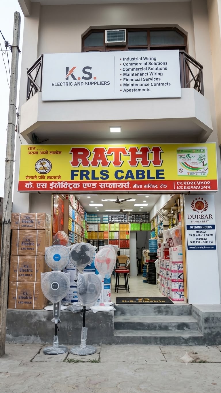 KS Electric and Supplier storefront on Gita Mandir Road, Birgunj